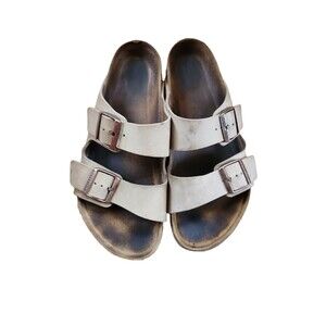 Birkenstock Arizona Boho Sandals Size 42 Tobacco Brown Oiled Leather *Flawed*